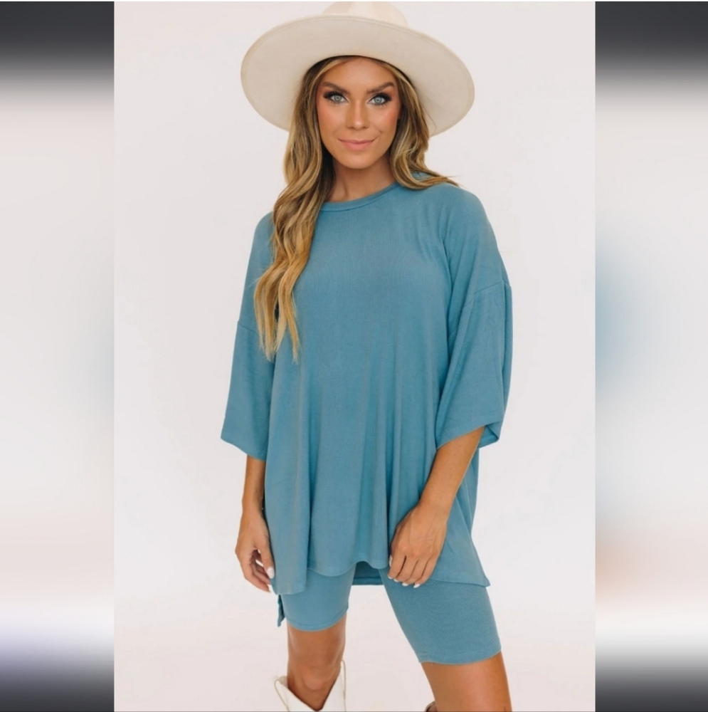 WKND Chasers Day Dreamer Ribbed Set, steel blue, size XL